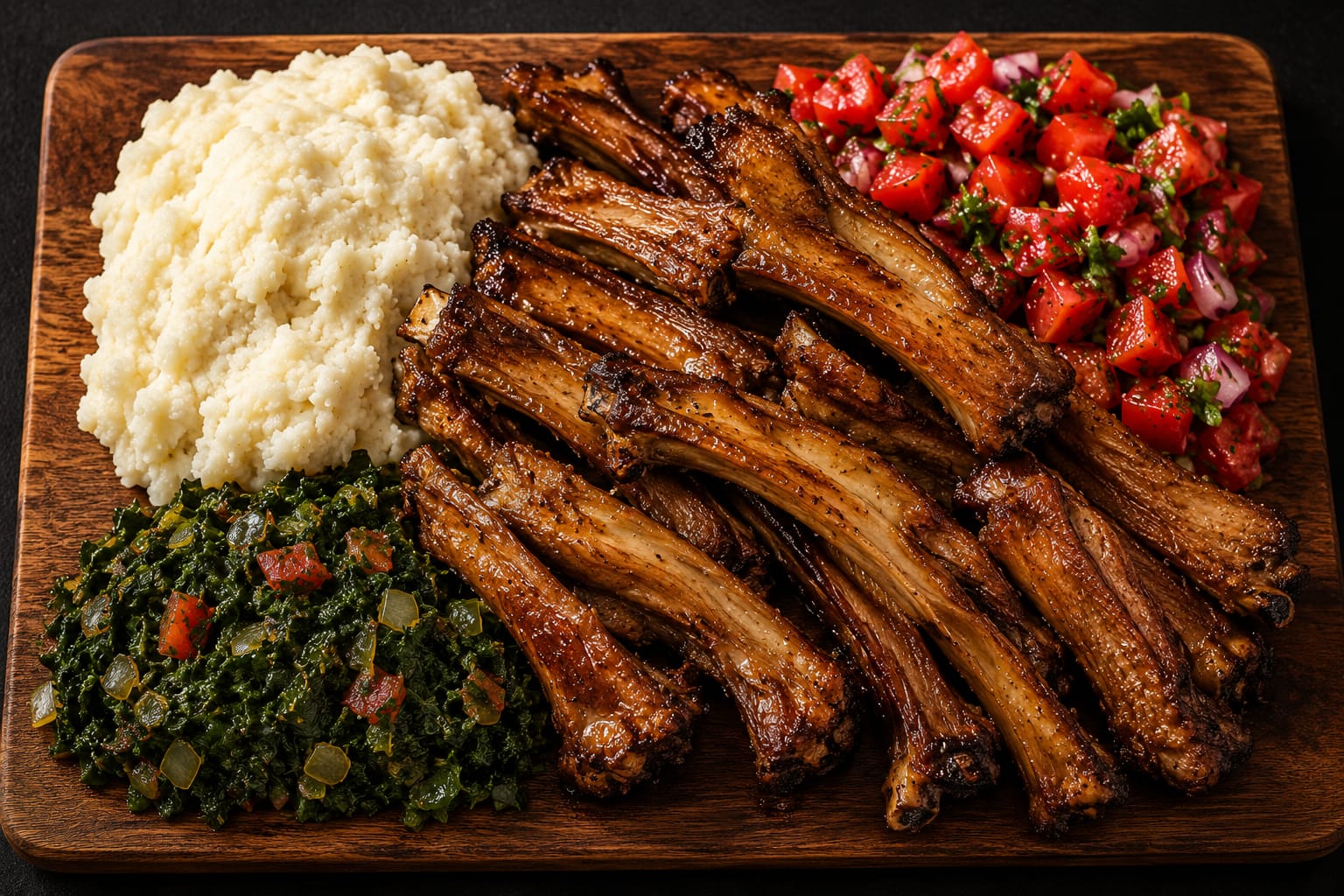 Ugali Nyama Choma & Kienyeji Veges