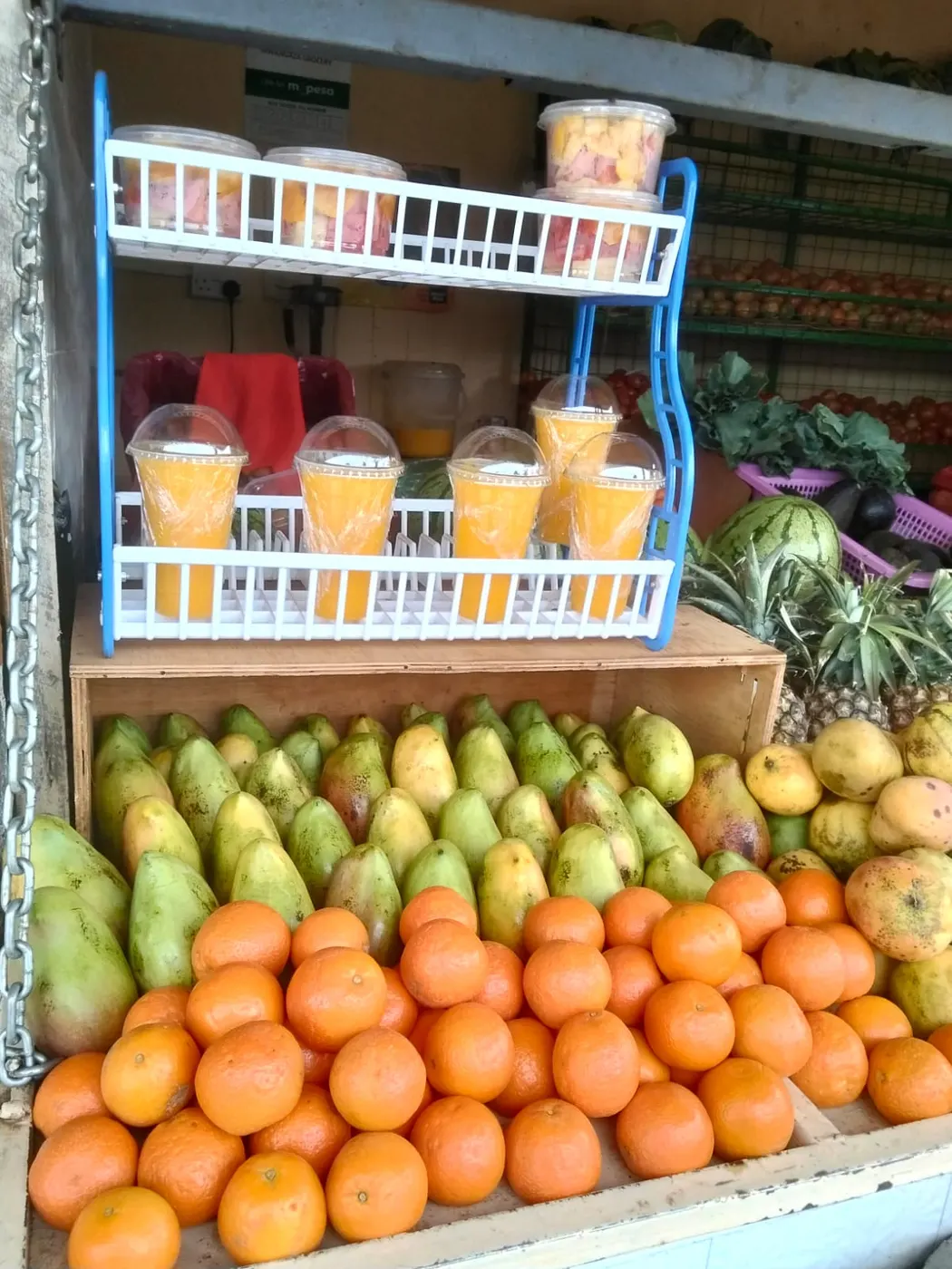 Fresh juice and groceries